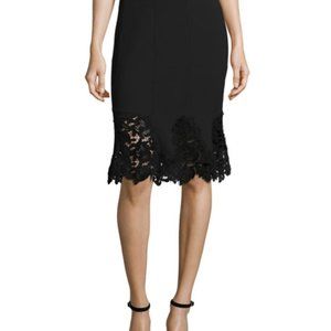 Rebecca Taylor, pique skirt with lace hem detail.